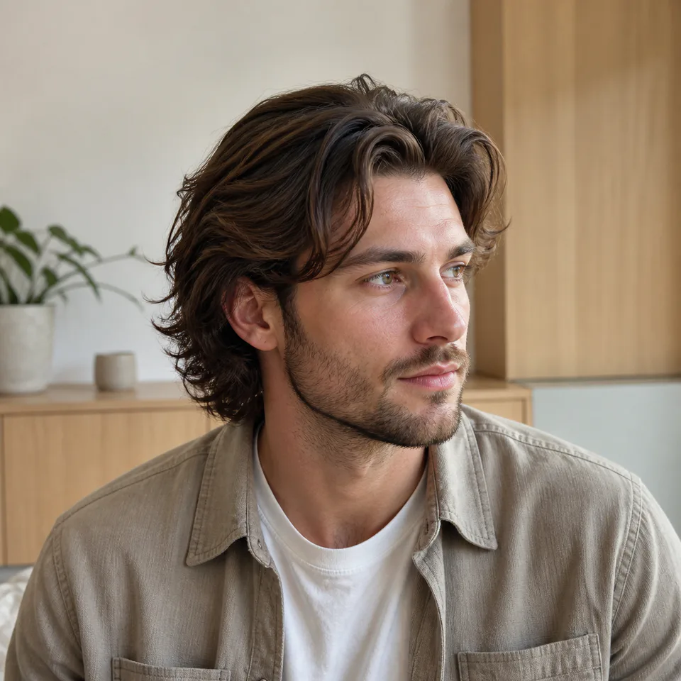 Medium-length layered cut at The Blade Room